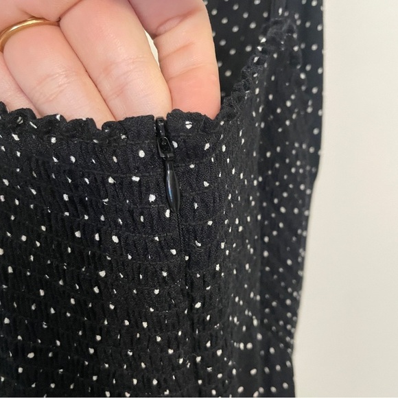 Reformation Polka Dot Montague Button Front Dress Sleeveless B&W size 12 - Picture 4 of 7